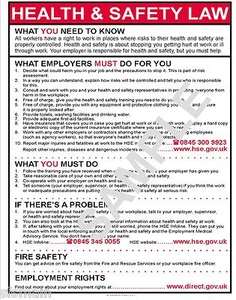 HEALTH AND SAFETY LAW POSTER CHOOSE A3 A4 OR A5 SHOP OFFICE FACTORY WORKSHOP - Picture 1 of 1