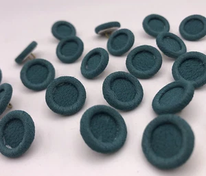 Vintage Teal Shank Buttons with Raised Edge 16mm Lot of 4 B35 - Picture 1 of 7