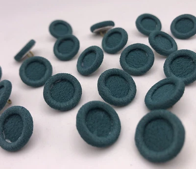 Vintage Teal Shank Buttons with Raised Edge 16mm Lot of 4 B35 - Image 1 of 4