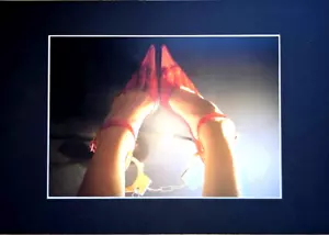 A 3 Art Print Mounted In Black Card Frame Sexy Toes In Red Shoes Feet New Rare - Picture 1 of 7