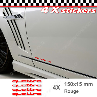 Stickers Quattro AUDI Rouge 4 Autocollants Allroad 15 Cm Sportback A4 A3 A2 A5 • 5.38€