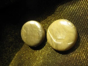 VINTAGE 2 SAGE CREAM COLORED CELLULOID BUTTONS - Picture 1 of 6