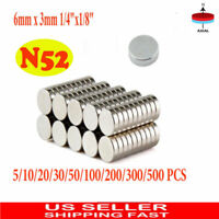 50-200PCS 6mm x 3mm 1/4"x1/8" N35 Strong Disc Rare Earth Neodymium Fridge Magnet