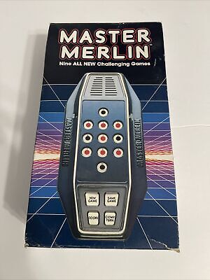 Vintage Master Merlin 1982 Handheld Game W/Box, Manual