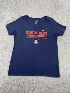 Camicia Illinois Fighting Illini donna grande vestibilità atletica blu navy S/S Nike  - Foto 1 di 8