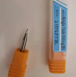 FRESATRICE PUNTE PER CNC 1 FLAUTO MILLING CUTTER PLEXI LEGNO PLASTIC DIAM 0.8 - Imagen 1 de 2