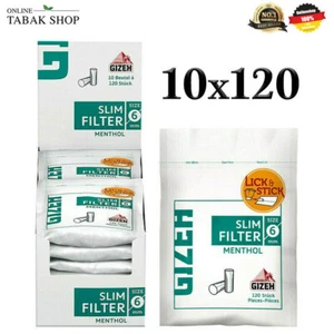 Gizeh Mentol Slim Filter 1200 Stück (10x120er) Zigarettenfilter Mentol - Bild 1 von 2