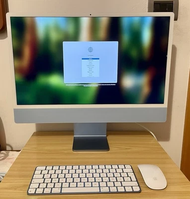 Apple iMac M1 Blu (2021) 24'' pollici, 4 Porte USB-C, 8 Core GPU, 8 Core CPU - Immagine 1 di 4