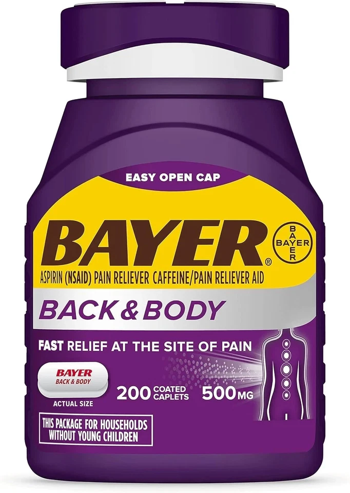 Powerful Pain Relief: Back and Body Extra Strength Aspirin 500mg with Caffeine - Image 1 of 3