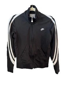 Chaqueta de Pista De Colección Nike Para Mujer Cremallera Completa Talla Pequeña 4-6 Rayas Negras Blancas - Imagen 1 de 10