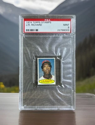 🔥🔥 J.R. RICHARD - 1974 TOPPS STAMPS ASTROS POP 5 PSA 9 MINT 🔥🔥 - Image 1 of 2