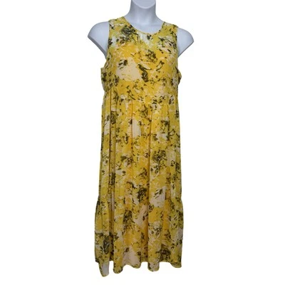 Платье миди Simply Vera Wang без рукавов желтое шифоновое размер большой - Изображение 1 из 4