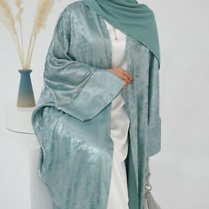 Kaftan Abaya Dubai Women Open Long Dress Muslim Kimono Evening Robe Arab Gown