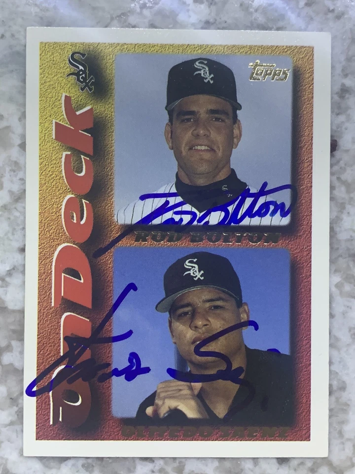 1995 Topps #634 Rod Bolton & Olmedo Saenz Dual Signed Card Chicago White Sox - Image 1 of 1