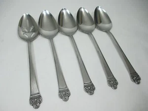 Serving Table Spoons 5 Piece National Stainless Japan Costa Mesa 8-1/4" - Picture 1 of 9