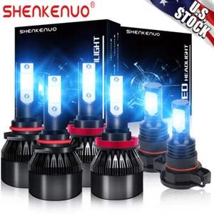 For GMC Sierra 1500 2500 3500 LED Headlights Kit High Low Beam + Fog Light Bulbs - Picture 1 of 12