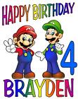 Mario Brothers Birthday T Shirt Personalized Decoration Name Age Toddler Adult