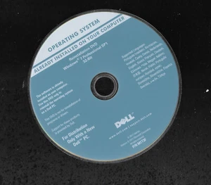 Brand New Dell Windows 7 Professional 32 Bit SP1 Reinstallation DVD Disc - Picture 1 of 1