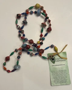 ACACIA WOOD Beaded Necklace ~ 28 inch ~ Handmade ~ New with Tag - Picture 1 of 11