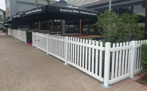 PVC Picket Fence White 1740mm or 1000mm Posts Portable Fencing Events - Picture 1 of 36