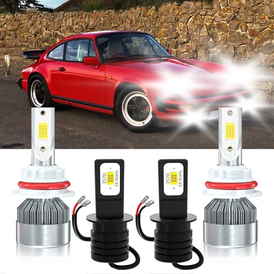 Kit de faros LED bombilla antiniebla 6000K súper brillante para Porsche 911 1987-1994 Foto 1 de 4
