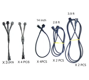 Kit divisor de 3 vías cable de extensión cable en Y para motocicleta instalada luz LED RGB - Imagen 1 de 11