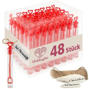 WeddingTree 48 er Set Seifenblasen rot - Hochzeit Wedding Bubbles Gastgeschenk - Bild 1 von 6