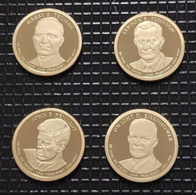 2015年S款精制总统硬币精制套装-仅4枚硬币-无塑料镜头/盒/真品证明 — 第 1/2 张图片