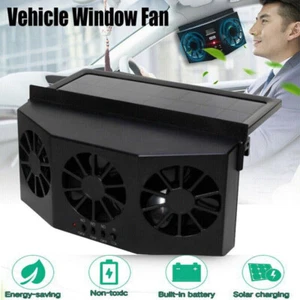 Solar Powered Car Cooling Fan Cooler Auto Window Air Vent Exhaust Ventilation AU - Picture 1 of 11