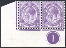 South Africa 1913-24 1s3d violet, Plate 1 corner pair, SG.13, VFM