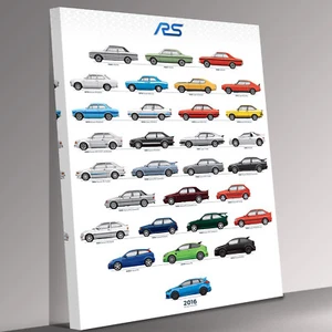 Ford Escort Focus RS ST Evolution Timeline Wall Art Picture Print Ready To Hang - Picture 1 of 6