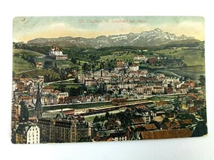 Postal de colección St. Gallen St. Leonhard mit Santis Village Scene Suiza - Imagen 1 de 3