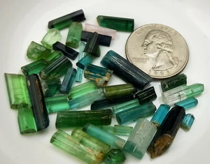 78Ct Natural Nice Quality of Mix Color Tourmaline Crystals from Afghanistan - Picture 1 of 11