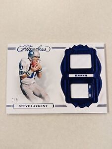 2020 Panini Flawless Sapphire Steve Largent Patch Game Worn Used /5 Seahawks HOF