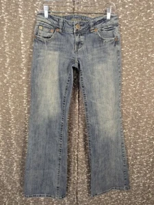 Vintage Y2K American Eagle Bootcut Low Rise Denim Jeans Flap Pocket Women's 6 - Picture 1 of 11