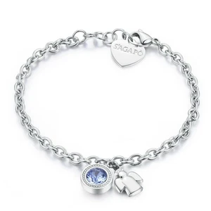 Sagapo Bracciale Donna Acciaio Angelo con Puntoluce Zircone Gioielli SKT13 - Foto 1 di 2