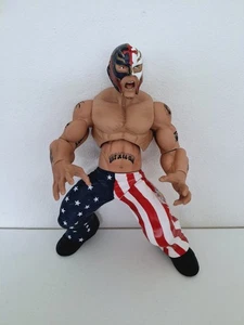 2005 Jakks Pacific WWE Ring Giants Series 3 Rey Mysterio 14" Figur US Flag - Bild 1 von 9