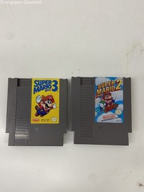 2 Nintendo Entertainment System (NES) games Super Mario Bros. 2,3 untested