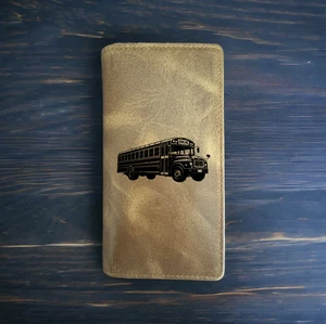Autobús Escolar Rodeo Billetera Vaquero Western Buffalo Cuero Premium Viaje Regalo NUEVO - Imagen 1 de 10