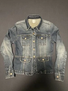 Old Navy Women’s Blue Denim 5 Snap Up Rounded Lapels Jean Jacket - Medium - Picture 1 of 22