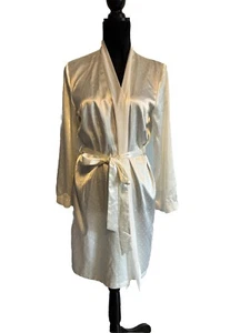 Linea Donatella Size S/M Sexy Classy white lingerie robe Vintage - Picture 1 of 7