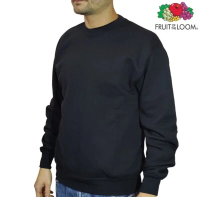 FELPA CLASSICA GIROCOLLO UOMO PESANTE 280gr. FRUIT OF THE LOOM NERO Mod. Set-in  - Immagine 1 di 3