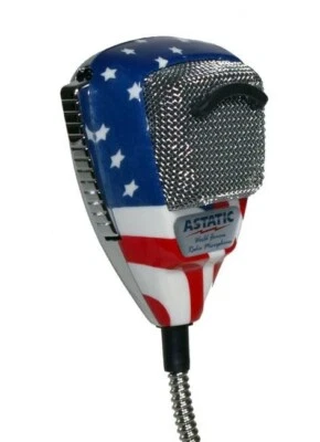ASTATIC 636-L FLAG Handmike mit 4-pin President-Stecker / Stars n Stripes Design - Bild 1 von 3