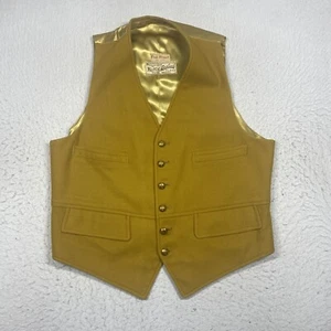 Vintage Paul Stuart West Of England Vest 100% Wool Gold Mens Size Small - Picture 1 of 12