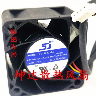 1 PCS  SJ  Fan SD120428BS  4028 4CM DC 12V 1.05A server fan 4 pin cooling fan - Image 1 of 2