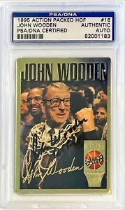 1995 Action Packed HOF John Wooden UCLA Bruins Signed Auto Card #16 PSA/DNA - Picture 1 of 1