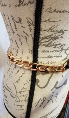 MSRP $33 I.n.c. Cinto liso com detalhe de elo de corrente preto tamanho pequeno - Imagem 1 de 2