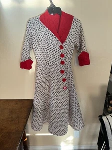 Womens RARE Vintage Retro 50's 60's Rooster Quilted Wrap Bathrobe Housecoat - Picture 1 of 8