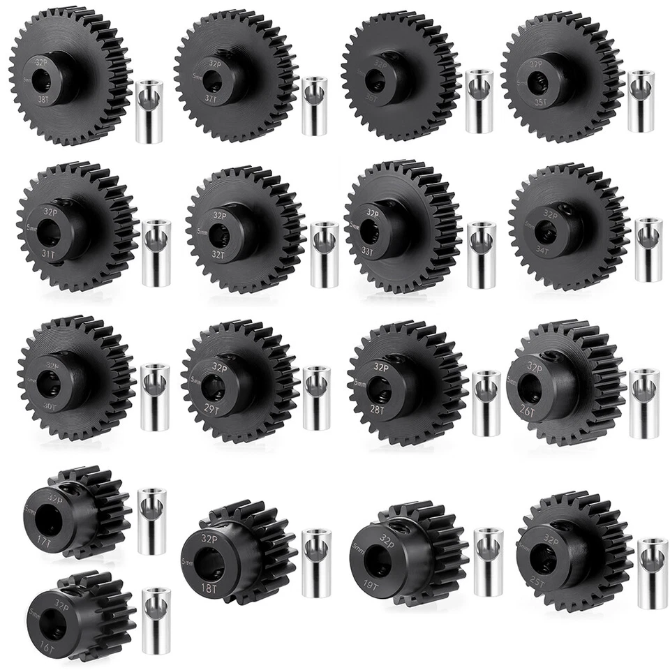 M0.8 32P 5mm Steel Pinion Gear 11-45T For 32P Spur Gear RC Car 3.17mm 5mm Motor - Image 1 of 1