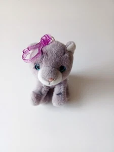 Russ Plush Mini Grey Tabby Cat Backpack Clip  - Picture 1 of 2